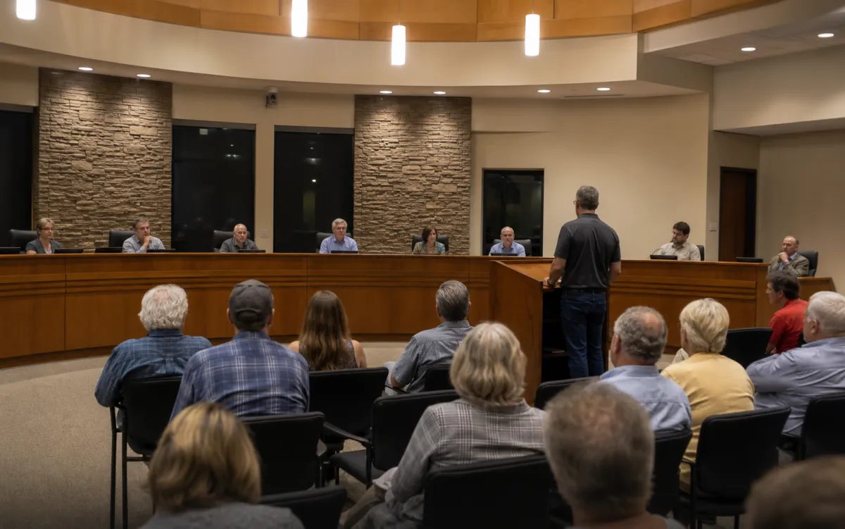 Illustrative photo of a local civic meeting